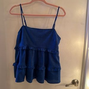 Stunning blue layered tank w/ adjustable straps NWT